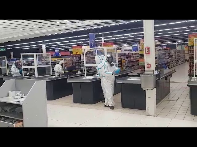 AM3D : Opération de désinfection dans un super marché "COVID-19"
